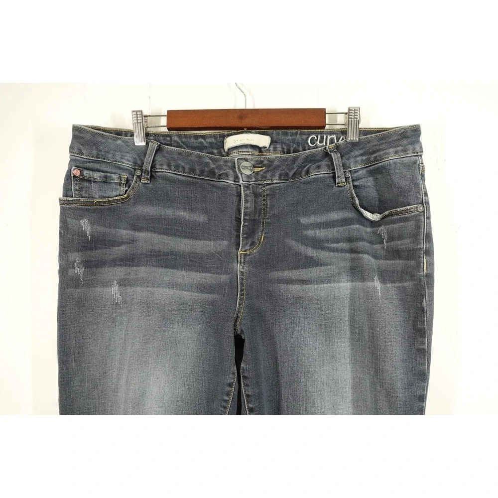 Slink‎ Jeans Womens 16 Blue Medium Wash High Rise Curvy Straight Denim Pants